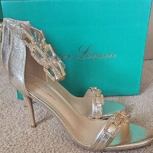 Lauren Lorraine Gold Heels